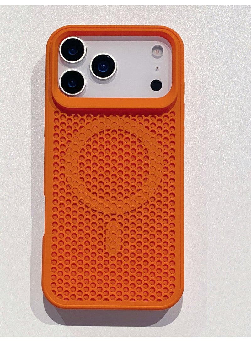 for iPhone 17 Pro Max Case Cooling with Magnetic Ring, Heat Dissipation Honeycomb Mesh, Shockproof Hard PC Slim Cover for Apple iPhone 17 Pro Max - Image 1